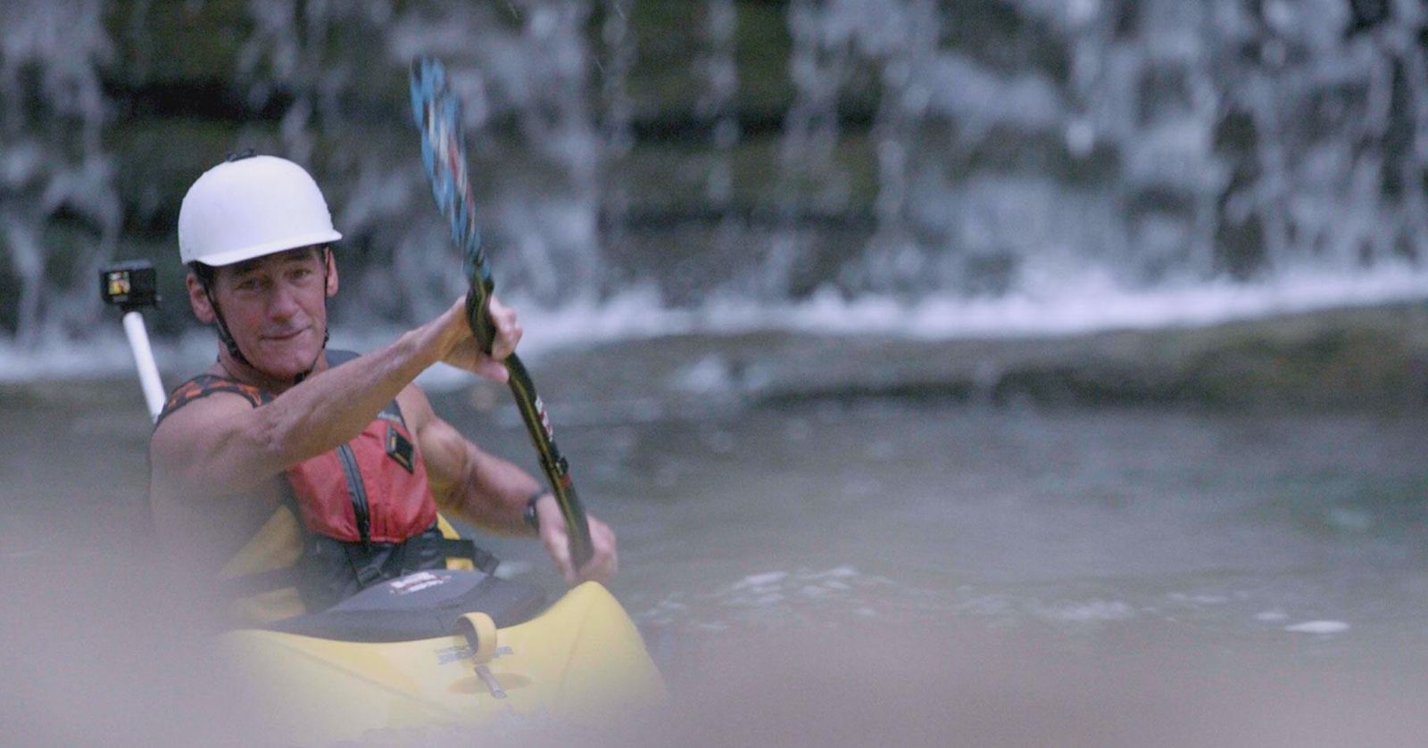 Four-times World Champion and Olympic kayaker, Eric Jackson, in his kayak